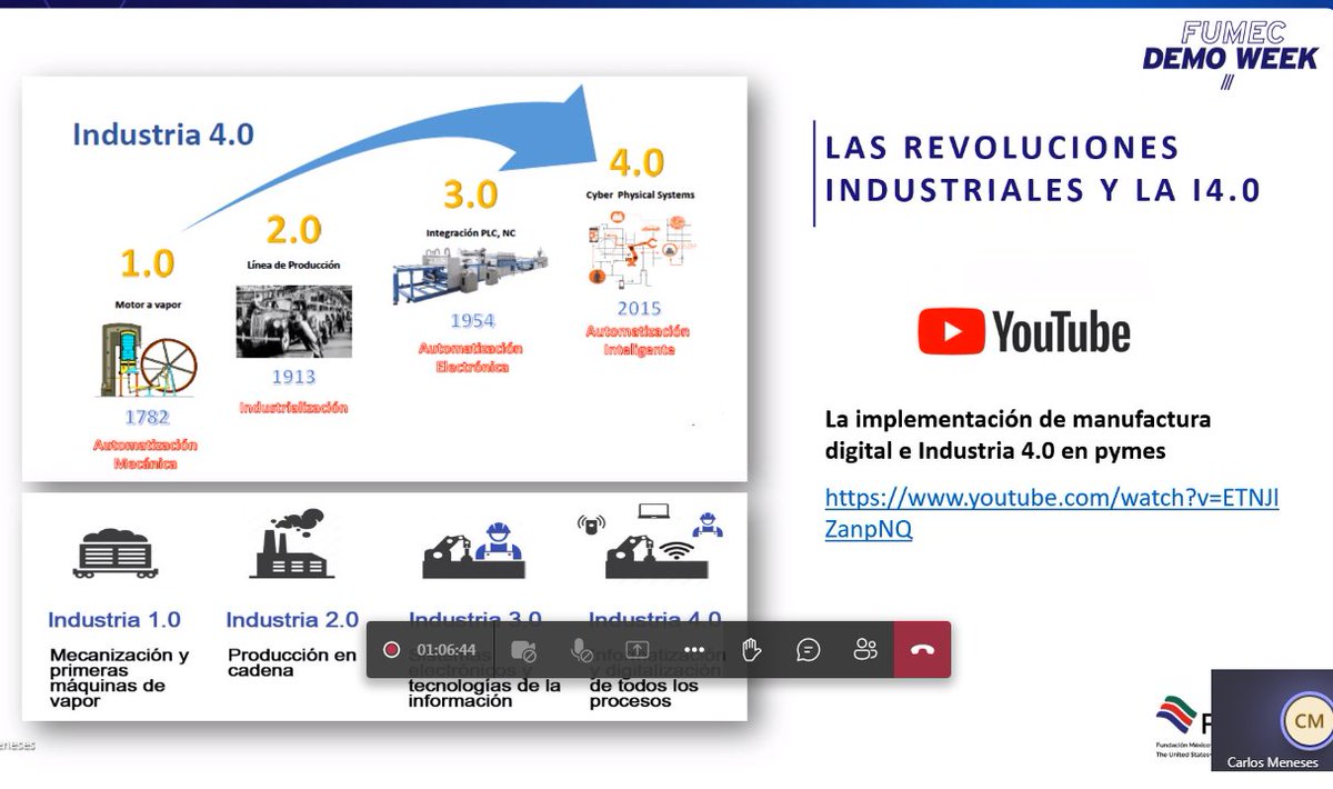 Si te lo perdiste, compartimos la grabación del webinar, que fue parte de FUMEC DEMO WEEK, sobre casos de éxito de empresas que han implementado tecnologías de I 4.0 con impactos positivos en sus procesos y con mejoras en su competitividad.  ow.ly/rW9E50Lia1Y