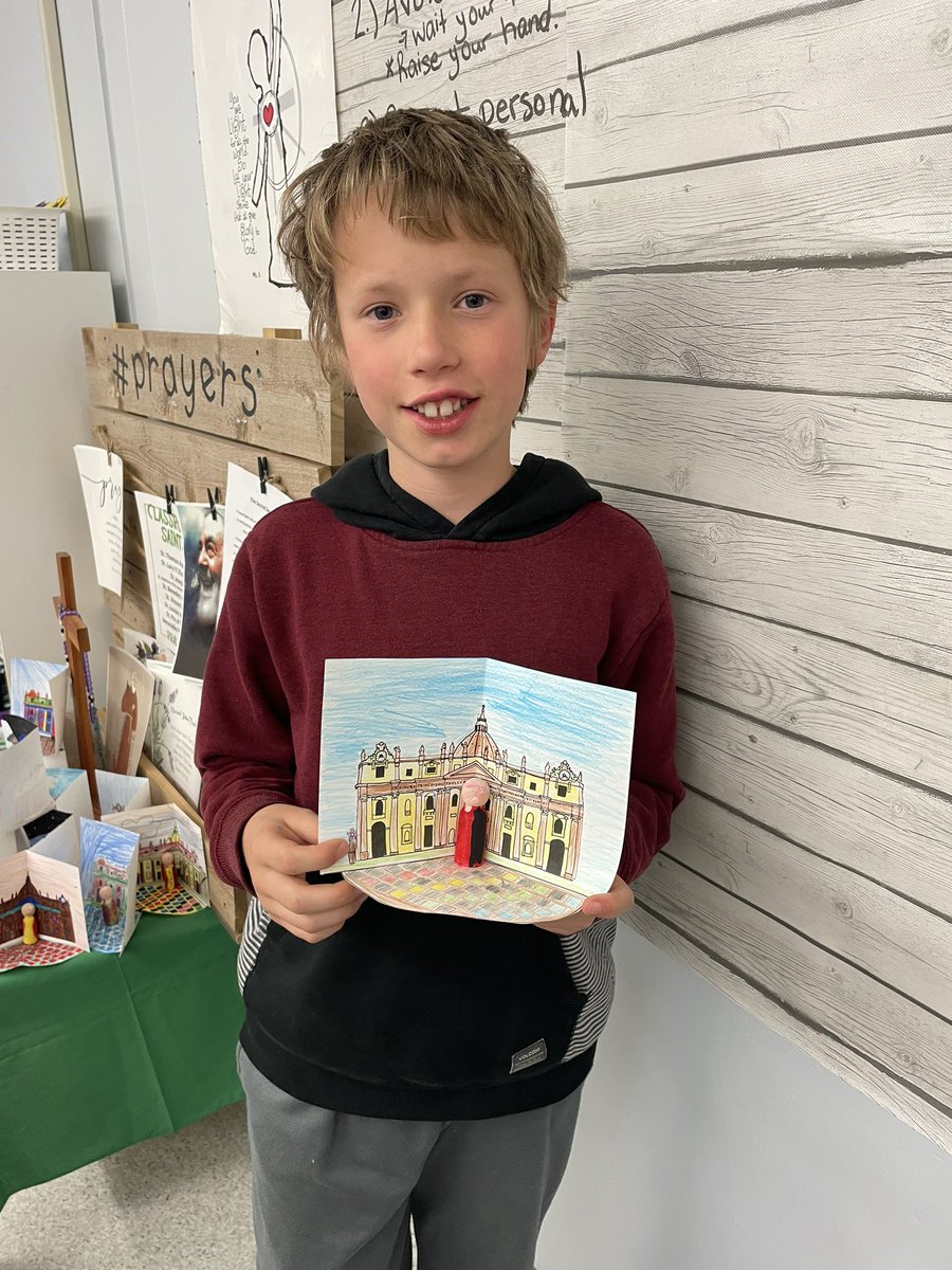 hfcrd37sts's tweet photo. Our Grade 6 class made Pope John Paul II peg dolls and Vatican's. #iBelieveinCatholicEd https://t.co/yJXb5gG9eA