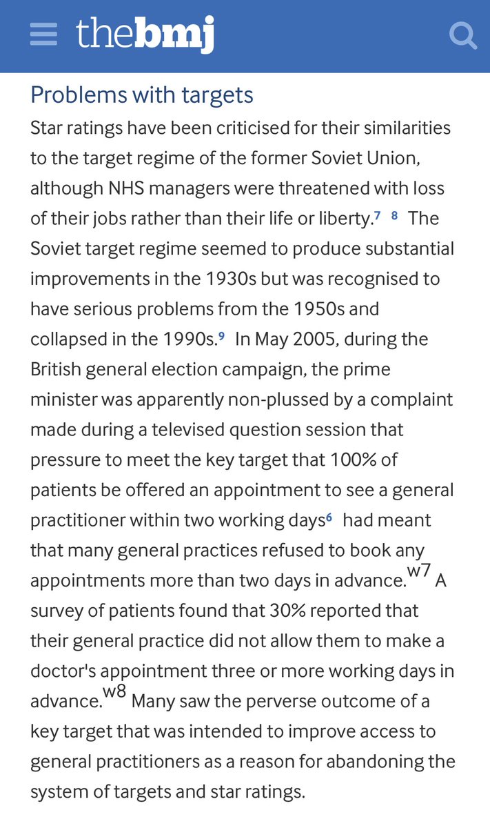 Ultimately 3 and 4 go hand in hand and I’m going to finish with one of my favourite articles from Bevan which explains better than I ever could.

Despite best intentions all metrics can be gamed.

Re perverse incentives a text book example regarding GP appointment booking…