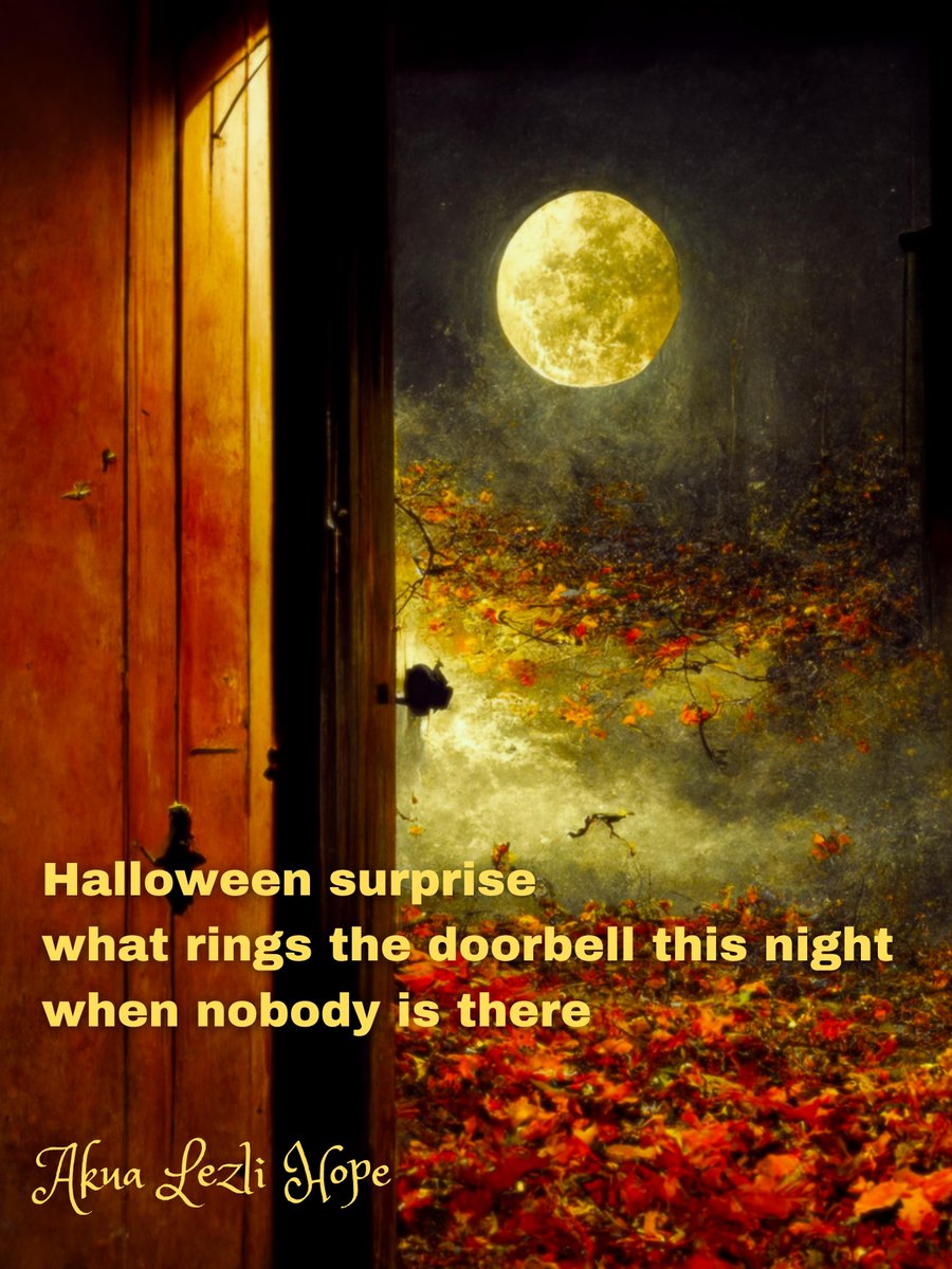 'Halloween surprise' #HalloweenHaikuChallenge @Halloweenhorrorhaiku @Halloweenkristy #speculativepoetry #haiku #midjourney