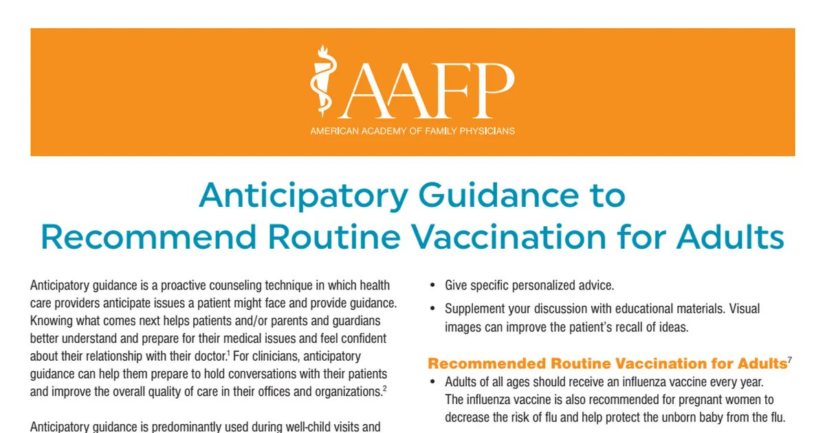 test Twitter Media - Have you heard of "anticipatory guidance"? It is a proactive strategy to address routine vaccinations with adults and children. Here is a helpful handout for family physicians to apply it in their practice. https://t.co/ZH2bZsLjrq https://t.co/Qo8X1sfl4y