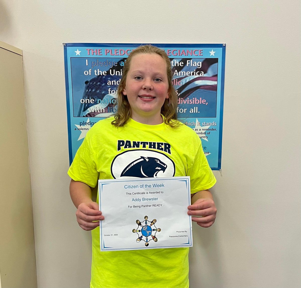 Citizen of the Week is Adelyn Brewster! She comes to school every day willing to learn and better herself. She is accountable for her actions and respectful towards all of her peers. I appreciate that she is always willing to lend a helping hand, and her positive mindset.