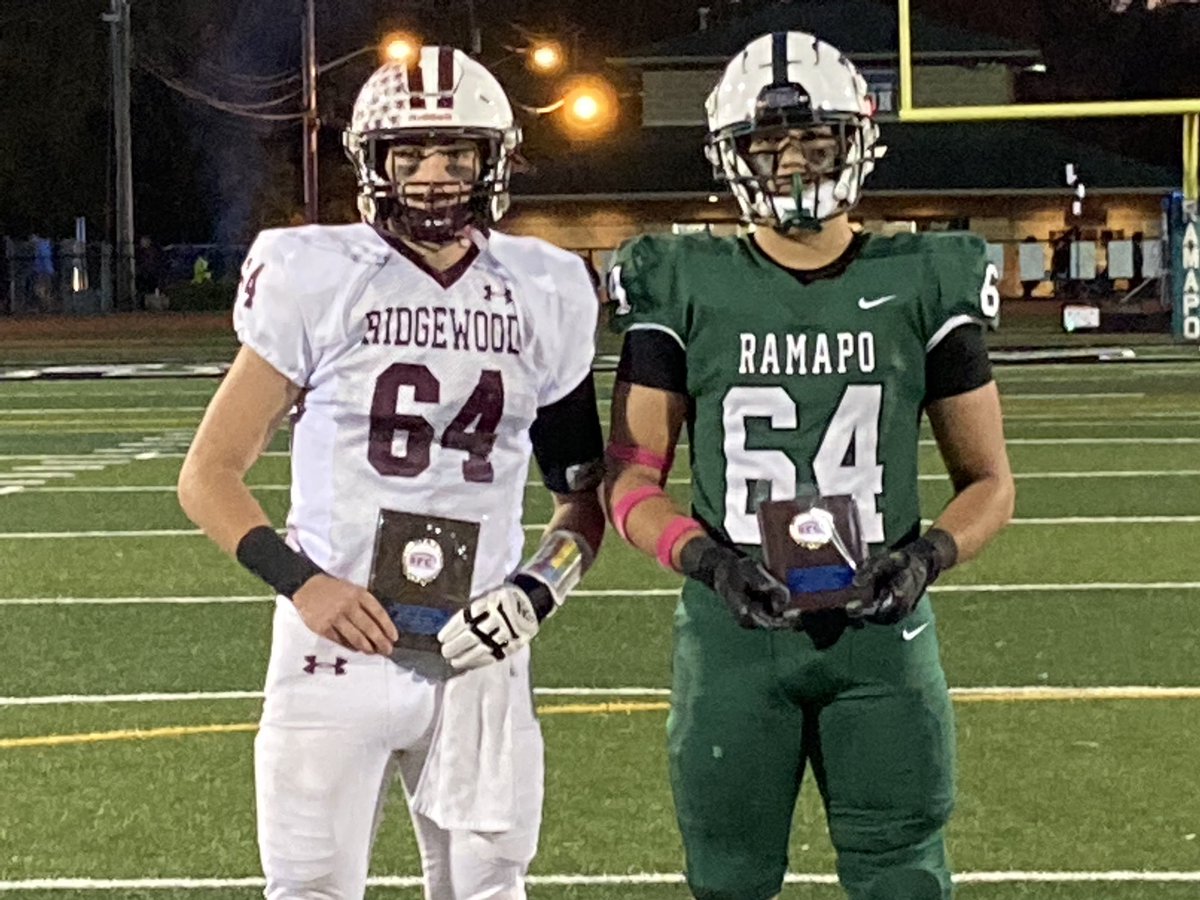 The Super Football Conference Steve DeGregorio players of the year for Ridgewood (Michael Dunican) and Ramapo. (Rocco Otazu).