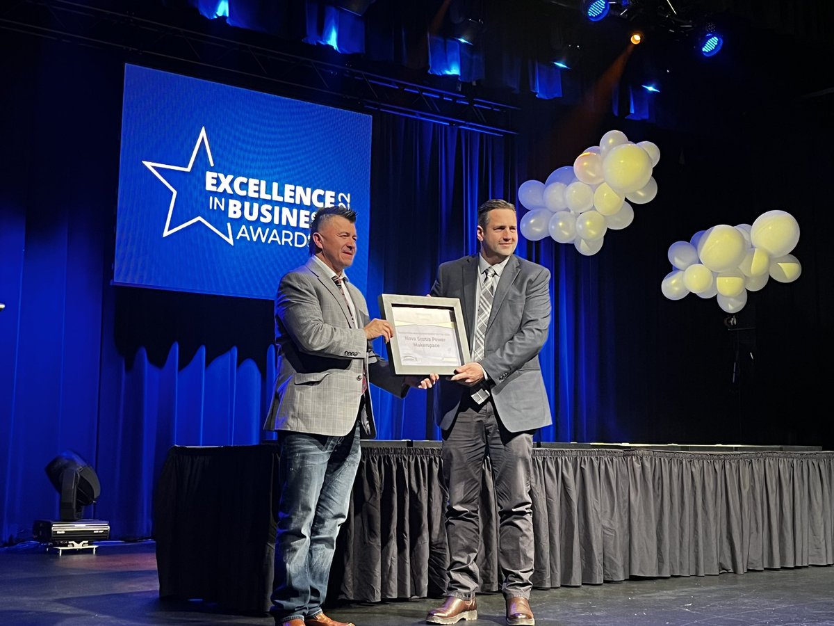 Wow!! We are absolutely honoured to have just received the #Innovation and #advancement award here at the <a href="/cbregchamber/">Cape Breton Regional Chamber of Commerce</a> Excellence in Business Awards!! Well done team! I could not be more proud to work with the NS Power Makerspace!#community #learnnewskills <a href="/nspowerinc/">Nova Scotia Power</a>