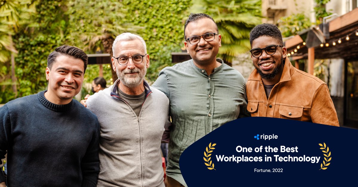 95% of employees at Ripple say it is a great place to work. Learn more about #RippleLife and explore open opportunities to join our team. 👏 #BestWorkplaces on.ripple.com/3DMXWpC