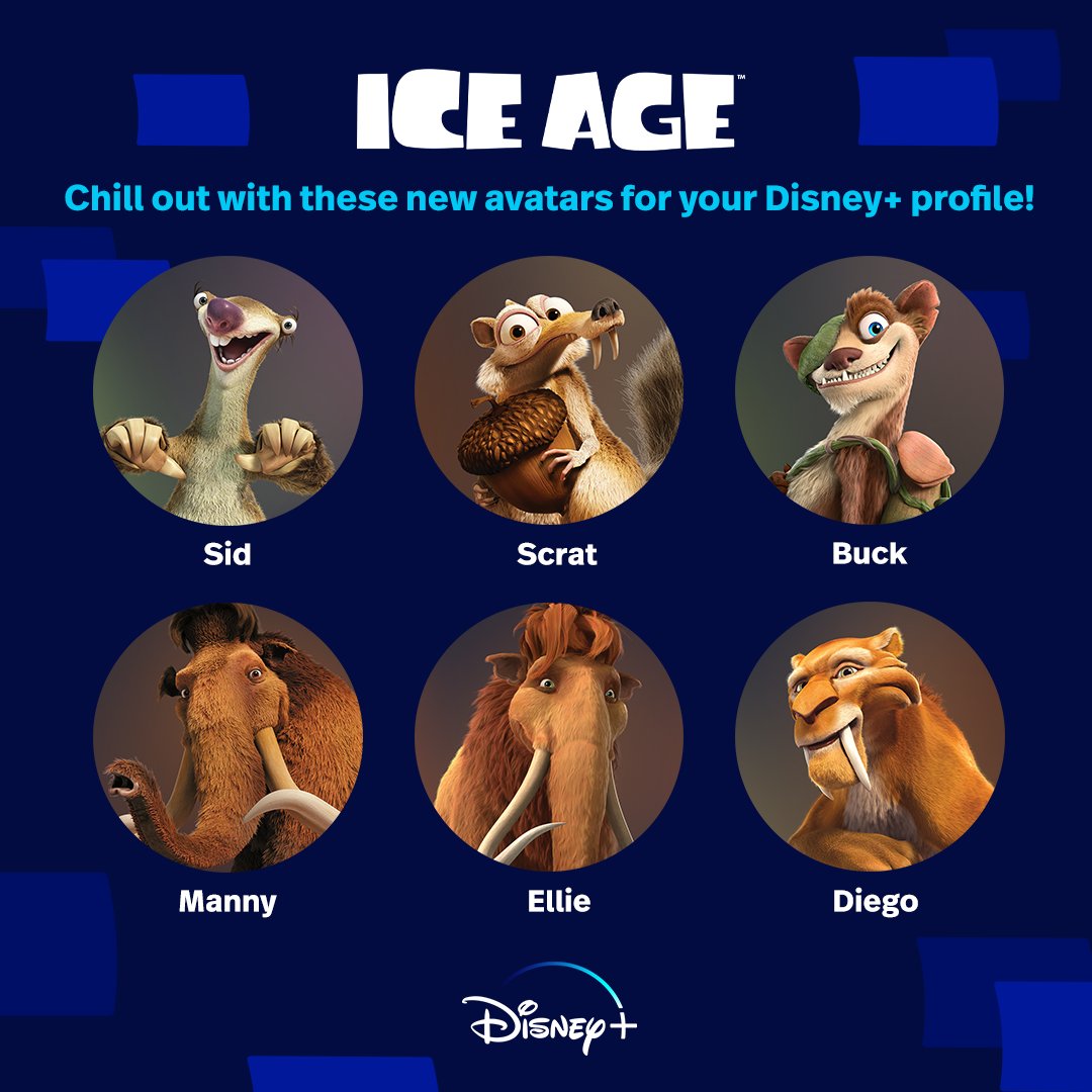 Just dropping these *cool* new Ice Age avatars for your #DisneyPlus profile here… you’re welcome. 🥰