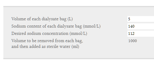 derangedphys's tweet photo. A simple js calculator to help you hack your dialysate bags, if for whatever reason you need to run CRRT on a patient with a sodium of 110 mmol/L

https://t.co/HAt6ikz4qJ https://t.co/OmxuWO2yAT
