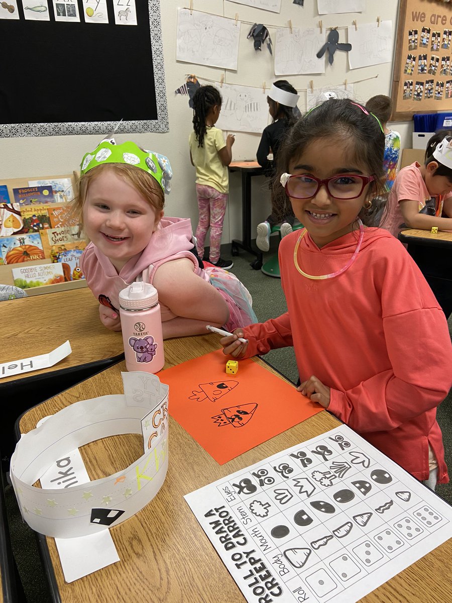 We ended our ROCK YOUR SCHOOL day by drawing carrots with our kindergarten friends across the hall! #rockyourschool  <a href="/FahrneysFriends/">Mrs. Fahrney’s Friends</a>