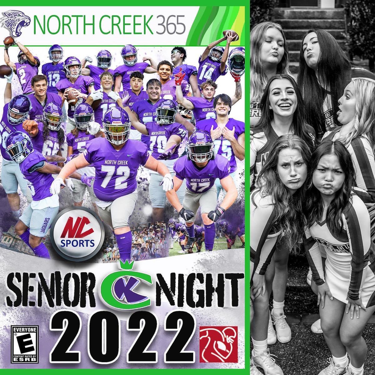 NorthCreekFB's tweet photo. Game Day! Senior Night! Oh My! Come out and help us celebrate our largest senior class yet as we take on the Falcons!

👏🏽 💜 Senior Celebration: 6pm
🏈Kickoff: 7pm
🏟 Location: Pop Keeney Stadium
📺Livestream: https://t.co/99whExVLSr

#GoJags #BeatFalcons #PinkOut https://t.co/hLejENxa2m
