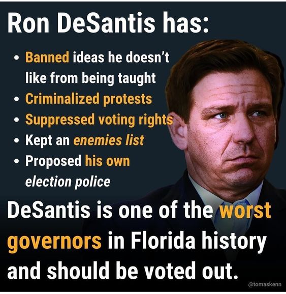 ektaka's tweet photo. @Chasmo777 @NotraitorsIMBY @fry_watkins @KaitlinFish8 @RockinBlueVote @RobMaso91885780 @Trumpgot2go @Kodi4momma @Trueblue751 @Len_Future @DuckyJan1 @laurelcf @reporter616 @bethechguwant2c @The_Old_Crank @rrichterr @ResistersUniteX @suzielaw @RosieM1919 @lauraboerman @MarciaBarrie @KimNoreen22 @Vanessa75998849 @Zcat6 @sweet_iced_T @BPSGroup @livingjoyful @RaniaParsi @futch_regina @tammy_marchand @debbiepaul24 @HeatherThomasAF @MamabooHagan @JereMill7 @SunAngel813 @QuinnLeone4 @RedRocky31 @Mary1Kathy @Julius_Kim @jessteezn @1BreezyB @lemonaidegirl6 @hppyHazel @carbon_demsPA @BethJoh04854084 @loose_parts @RosseVegas Letting them register and then arresting them for registering seems like textbook entrapment to me. Just more fascistic behavior from #DeathSantis.
#VoteOutFascistDeSantis #VoteBlueToSaveFlorida https://t.co/qgBoeqSLEh