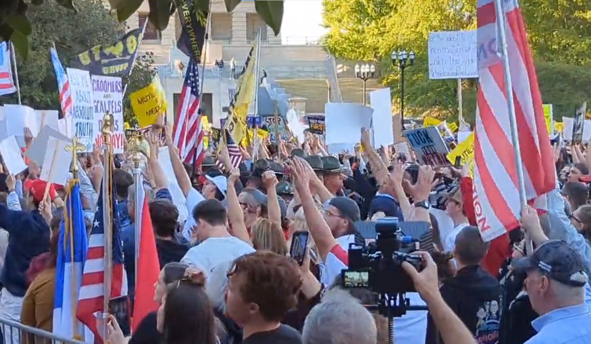 ErinInTheMorn's tweet image. Look at all of the Proud Boys Fascists who showed up to Matt Walsh's Anti-Trans rally in Nashville.

Excellent reporting by @GoadGatsby