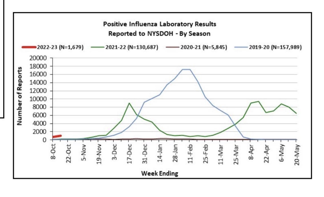 DocEMurray's tweet photo. NY coming in hot for this first week of #Flu tracking. #FluBeforeBoo https://t.co/ZYNWoleXgb
