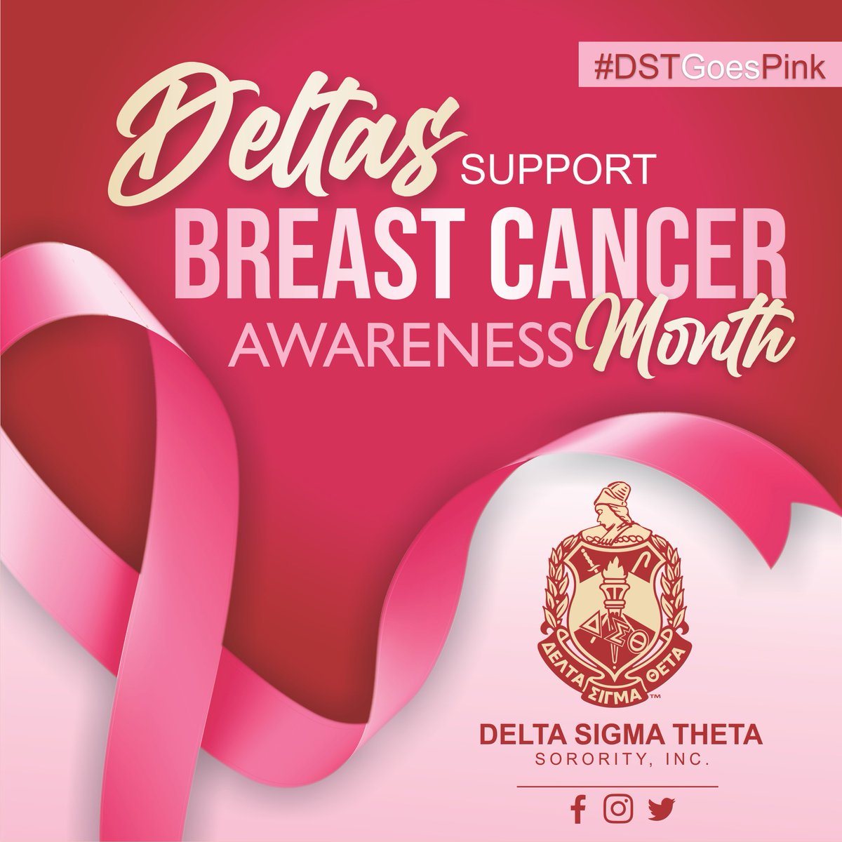 This October, Delta Sigma Theta is going pink… yes..PINK! 

In support of National Breast Cancer Awareness Month, we observe this awareness month today and everyday by continuing to #ElevateOurImpact through advocating for breast cancer education, awareness, and research.