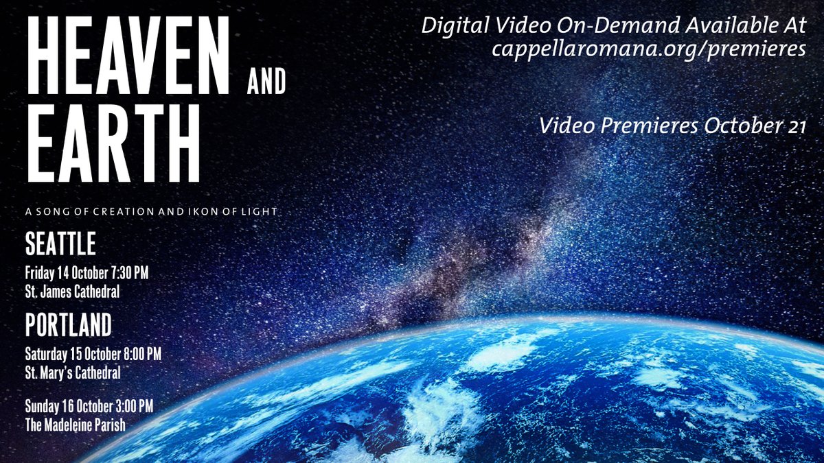 cappellaromana's tweet photo. Starting today, you too can experience “Heaven and Earth” through our digital-on-demand Premieres series! Give yourself some soul-care through this not-to-be-missed presentation. Purchase your digital seat (access starts at $15) to Heaven and Earth today: https://t.co/6dXZr2v66g https://t.co/yqEo9ChEe5