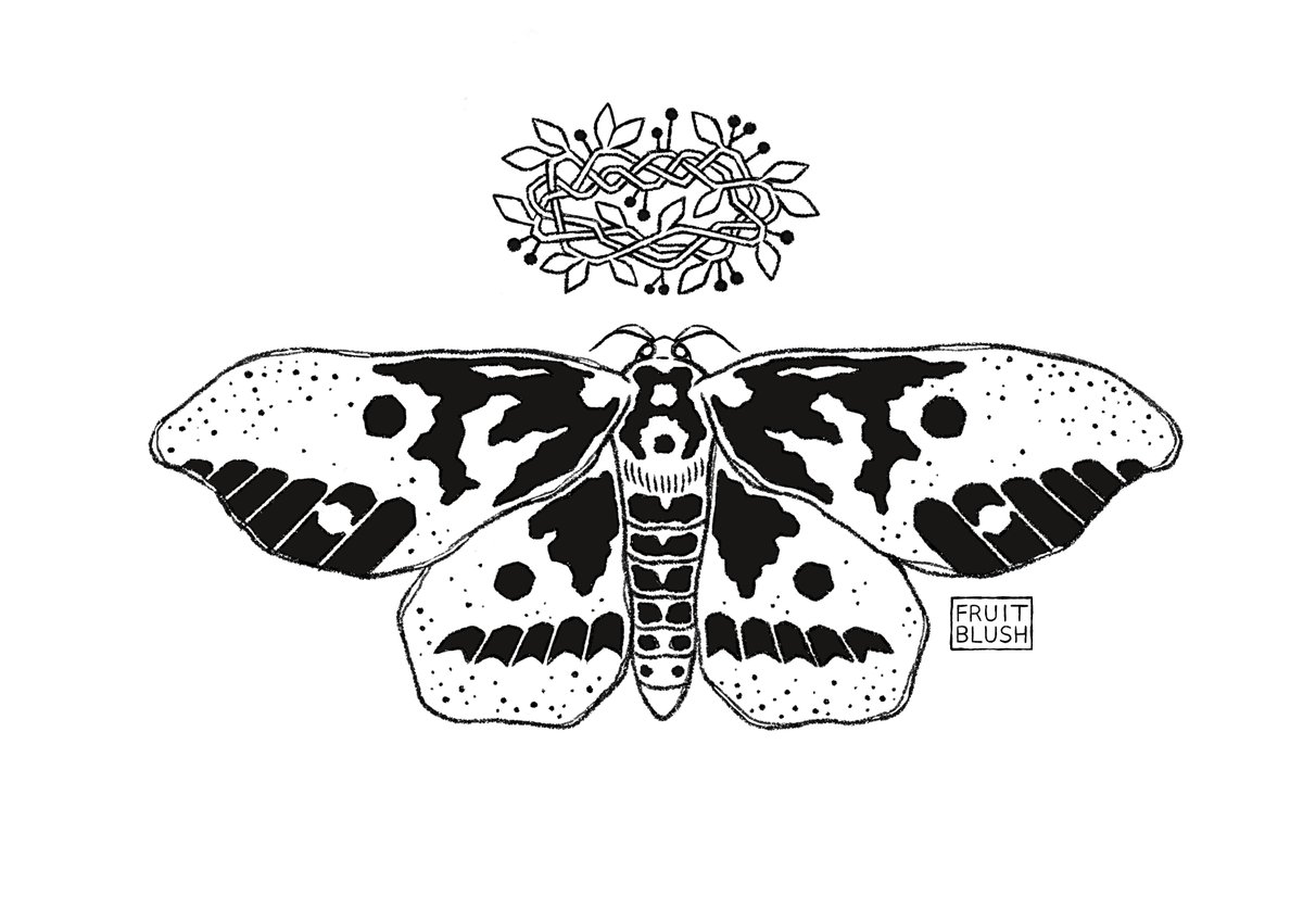 「Imperial Moth Tattoo Commission 」|fruitblush 🪱🫀のイラスト