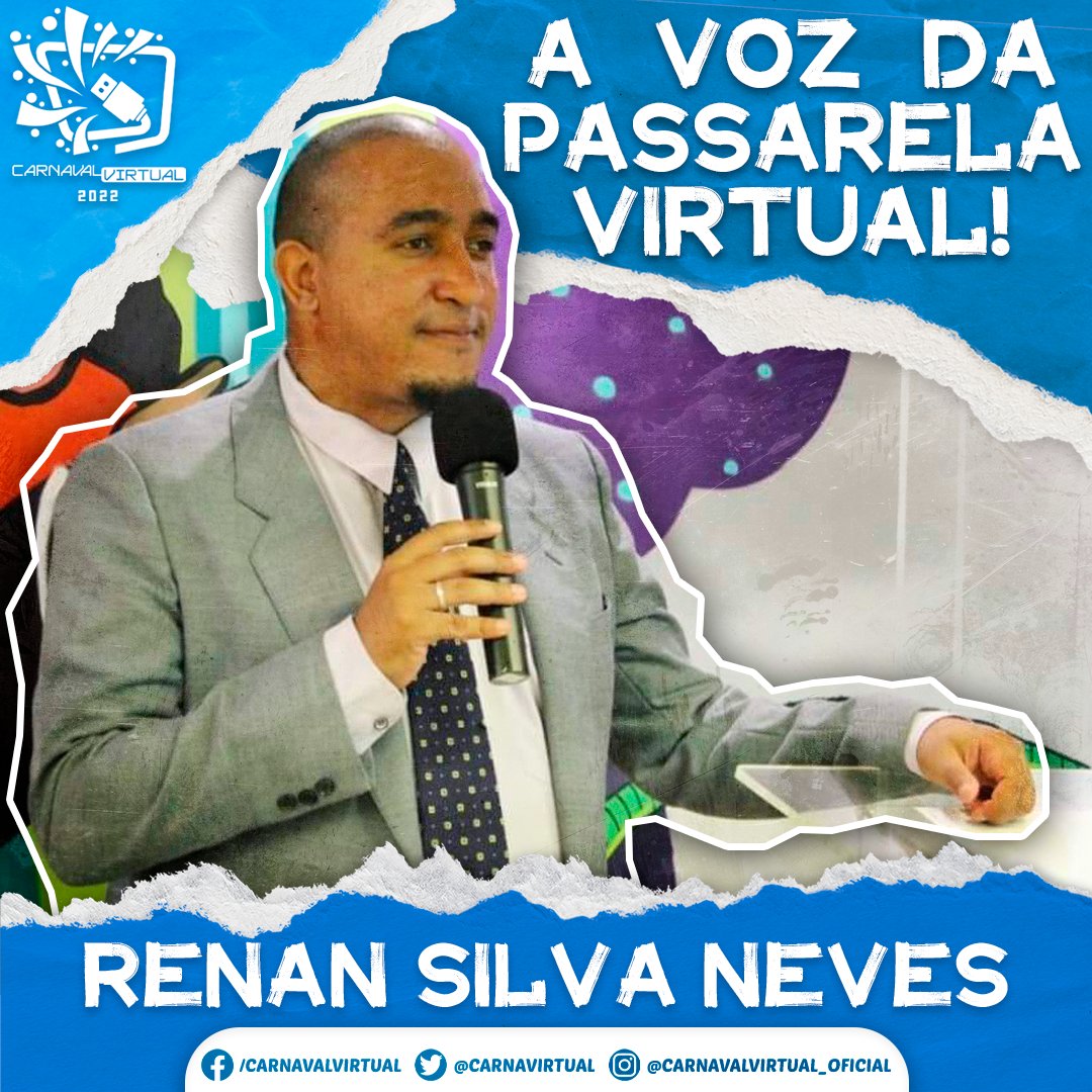 carnavirtual's tweet photo. VEM AÍ, A VOZ OFICIAL DA PASSARELA VIRTUAL!
O Carnaval Virtual contará novamente com a colaboração do jornalista e locutor @RenanSilvaNeves sendo a voz oficial que anuncia os desfiles do CaV.
A PASSARELA É SUA, RENAN!
#CarnavalVirtual #CaV #CarnavalVirtual2022 #CaV2022 https://t.co/mHw3IvCBIC