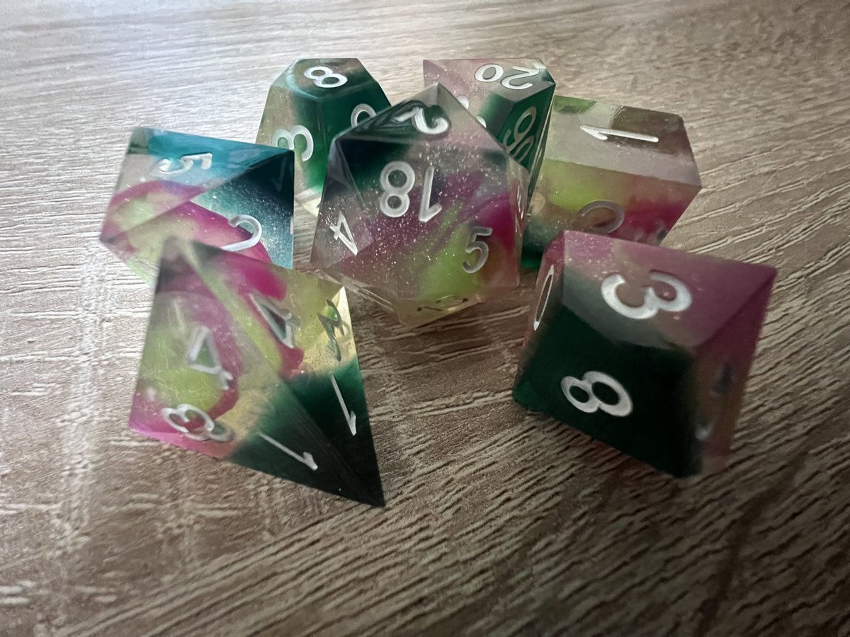 #dicechallenge - day 21 - gifted - I’m not sure I’ve actually received dice as a gift from any of my friends, but this set was in my goody bag from <a href="/dndinacastle/">D&D in a Castle</a> (from Gametee perhaps?).  I also received a set from another kind attendee, but I’m not sure where it’s gone…