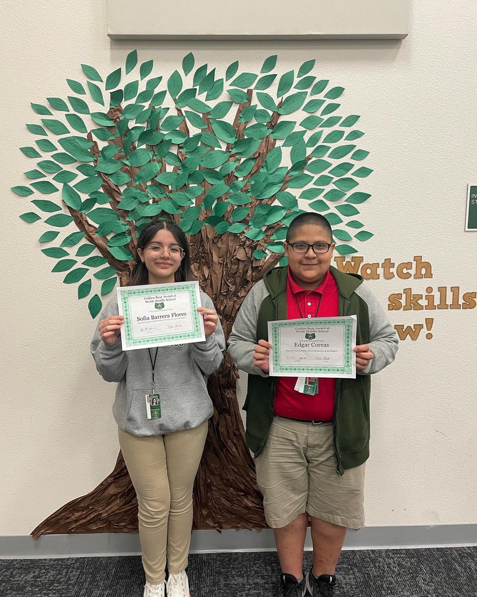 WebbMSBand's tweet photo. We have some Golden Bears!
These students were selected for being leaders in the classroom and having a positive attitude in band. We are so proud of them!
#WebbPride #WebbTimeToShine #GoBears https://t.co/HTkj0Gaegv