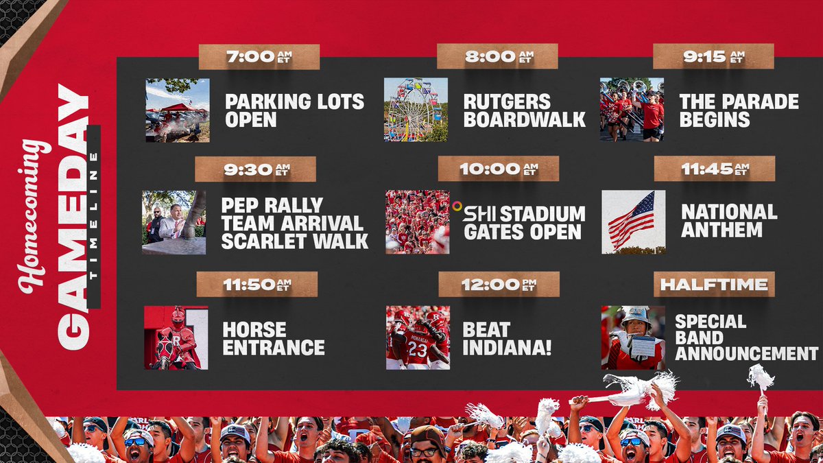 Parking Questions? Scarlet Walk Timing? Concession Stands? Gates? Bag Policy? Seating Map? General Questions? Check out the @SHI_Intl Stadium Fan Guide! See you tonight, @RFootball fans! @RutgersFBfans ▹ go.rutgers.edu/7vf53s8g