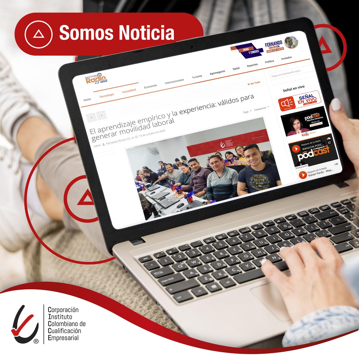 corpcicce's tweet photo. Somos noticia en la emisora Todelar con la Corporación CICCE hablando sobre El aprendizaje empírico y la experiencia: válidos para generar movilidad laboral. https://t.co/wIf37YmDMe https://t.co/GDmckzXCWf