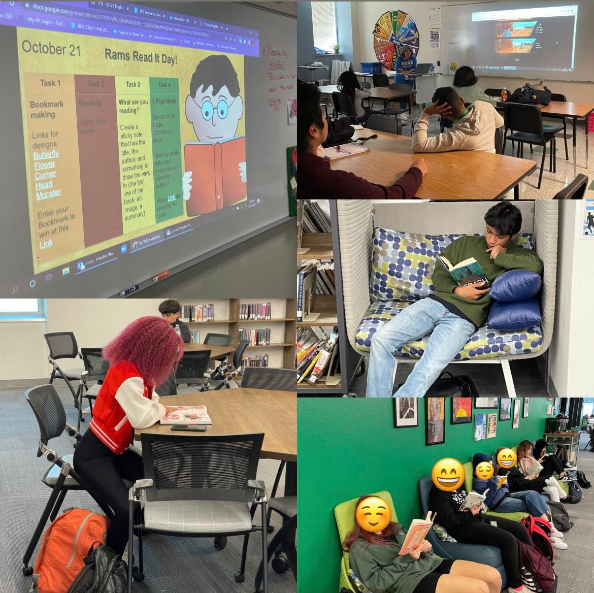 BerknerLibrary's tweet photo. We had fun celebrating Richardson Reads Day today at Berkner!  #Ramsreadit #RichardsonReadsDay22 @LIBRARIESinRISD @kacage @bhsstem https://t.co/bYOyn1h0Ht