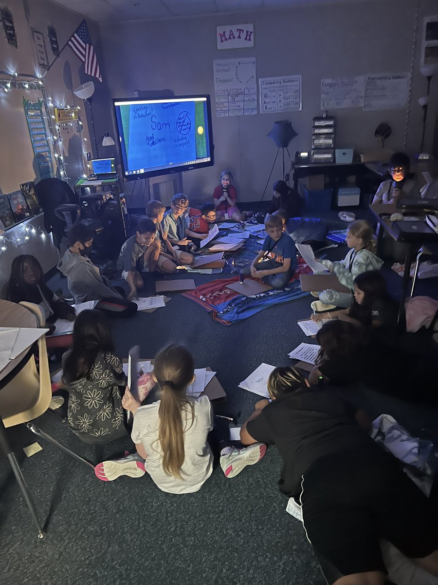 WisenerRockets's tweet photo. We got to celebrate our writing today
with glow sticks and flash lights and super awesome compliments! https://t.co/KrMgjbqiEu
