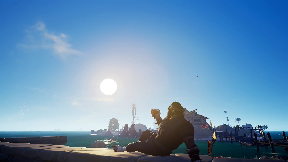 VaderMonkeyGam1's tweet photo. That moment you stare into the sun (yes, the Sun) and wonder what mischief you could get into on Sunday. @Conbuck9 @designdeity2 @GH_Honamar @JanSchilli @LrdCookkiie.
#SoTShot @SeaOfThieves @RareLtd #MisAdventurers https://t.co/iO6FLtqH1J
