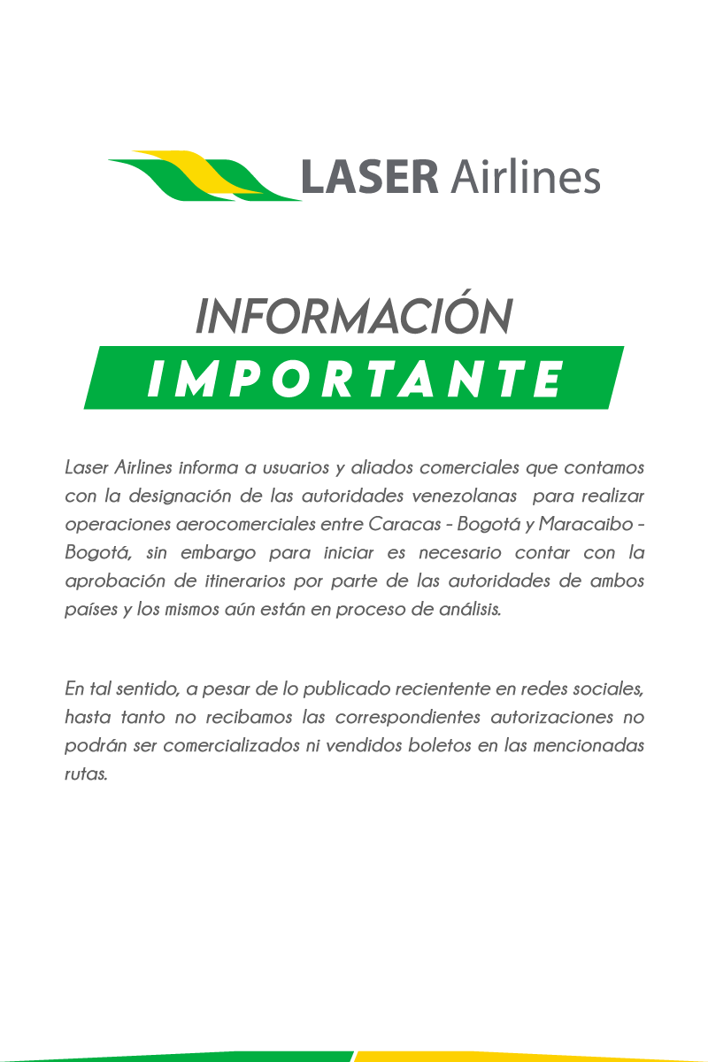 laserairlines's tweet photo. Información importante sobre operaciones aerocomerciales en la ruta de Bogotá https://t.co/jTUQzWCLeo