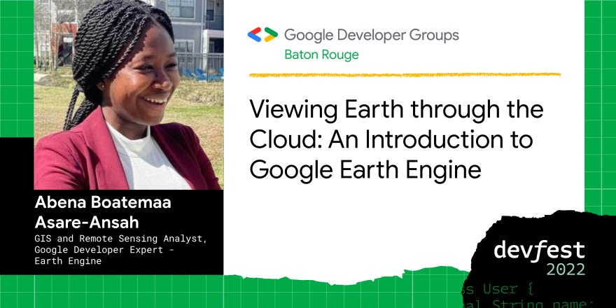 Ms_Pixels's tweet photo. Don't miss my session at #DevFestBR on 10/29/22. I'll be speaking on "Viewing Earth through the Cloud - An Intro to Google Earth Engine" 😊.

Register today at https://t.co/qG98arGevt!

#devfest
#community
#GEE https://t.co/HIvHS1DrkU