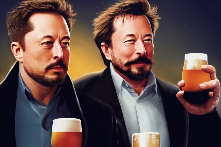 Elon Musk takes himself out for a beer after a job well done