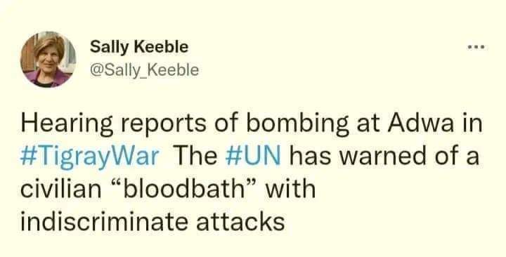 asqu26's tweet photo. 🚨💔BreakingNews !The fascist 🇪🇹 &amp; 🇪🇷  regimes are conducted airstrikes targeted civilians in central tigray at the city of adawa croweded residential areas today.#AdwaUnderAttack #TigrayGenocide @amnesty @BBC @Reuters @CNN @POTUS @antonioguterres @JosepBorrellF #UNSC @UN_HRC @UN https://t.co/qgkw5B5pHL