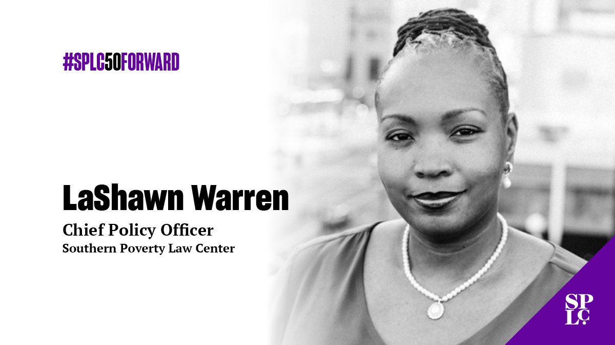 Now it's time for our first panel of the evening, our strengthening democracy panel, with SPLC Chief Policy Officer LaShawn Warren. #SPLC50Forward