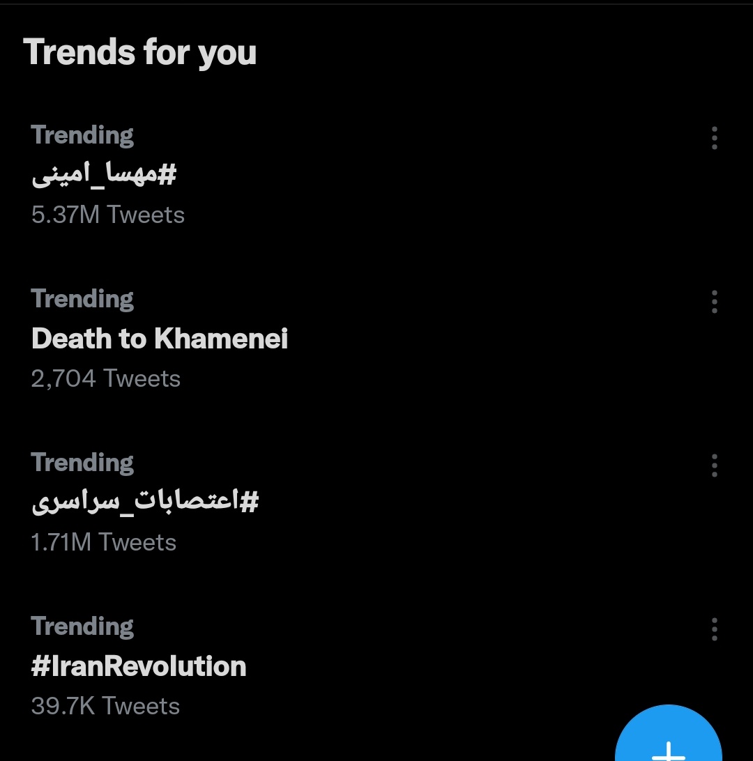 منی ک عشق میکنم روز سی و سوم بعد از اولین هشتگ
هنوز میبینم توی یک روز پنج میلیون هشتگ #مهسا_امینی توییت میشه
و سایر ترند ها ک نگم دیگه...
#اعتصابات_سراسری