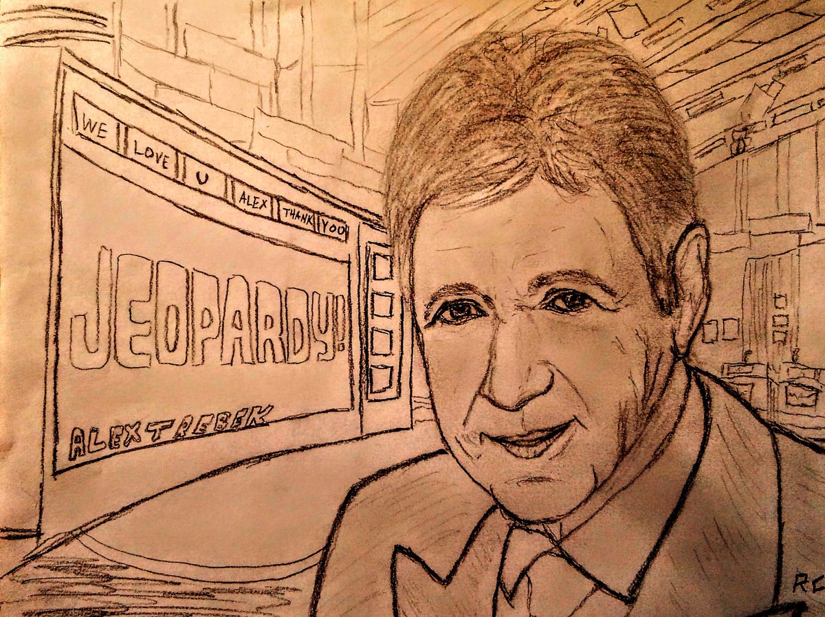 Pencil Art I made of The Great Jeopardy Host Alex Trebek 🙏
#AlexTrebek #jeopardy #artistontwitter