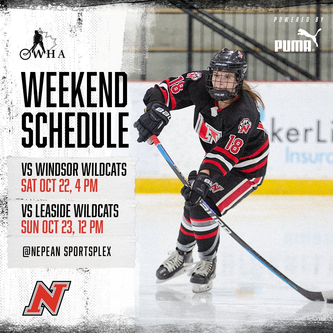 It's going to be a wild-cat weekend! 

Sat, Oct 22, 4pm
vs Windsor Southwest Wildcats

Sun, Oct 23, 12pm
vs Leaside Wildcats

#somanywildcats #clawsout #gojrwildcats #owha #u22elite