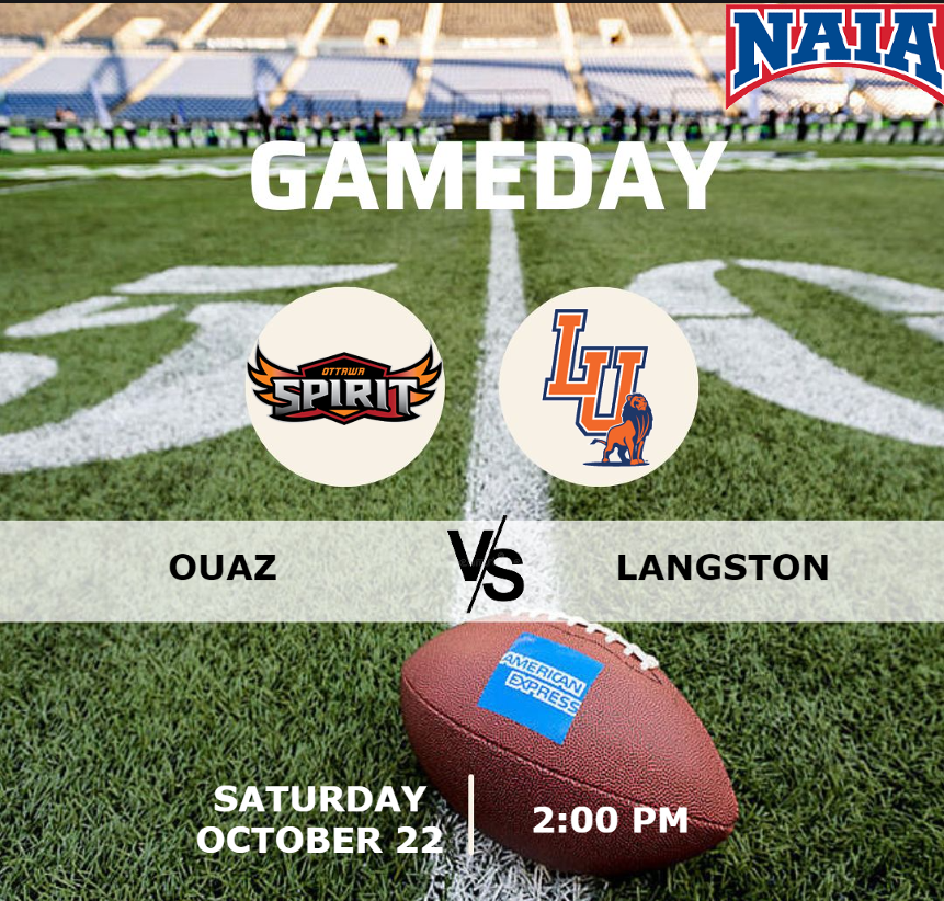 NAIA FOOTBALL (@naiafootbal) on Twitter photo ๐จ GAMEDAY๐จ
๐ <a href="/OUAZFootball/">OUAZ Football</a> ๐ <a href="/LangstonLionsFB/">Langston Lions Football</a> ๐
๐ Saturday, October 22 | โฑ 2:00 PM
๐บ Live On : is.gd/kCag4k
<a href="/Coach_Griffin32/">Kevin Griffin</a> <a href="/O_U_A_Z/">OttawaUniversityAZ</a> <a href="/OUAZSpirit/">OUAZ Spirit</a> <a href="/Coach_Nesbitt/">Mike Nesbitt</a> @Coach_Jmanzo <a href="/CoachJDominguez/">Jerry Dominguez</a> <a href="/Coach_Stebbins/">Alex Stebbins</a> @Coach_Jmanzo <a href="/admisner16/">Adler Leadlove-Misner</a> ๐จ GAMEDAY๐จ
๐ <a href="/OUAZFootball/">OUAZ Football</a> ๐ <a href="/LangstonLionsFB/">Langston Lions Football</a> ๐
๐ Saturday, October 22 | โฑ 2:00 PM
๐บ Live On : is.gd/kCag4k
<a href="/Coach_Griffin32/">Kevin Griffin</a> <a href="/O_U_A_Z/">OttawaUniversityAZ</a> <a href="/OUAZSpirit/">OUAZ Spirit</a> <a href="/Coach_Nesbitt/">Mike Nesbitt</a> @Coach_Jmanzo <a href="/CoachJDominguez/">Jerry Dominguez</a> <a href="/Coach_Stebbins/">Alex Stebbins</a> @Coach_Jmanzo <a href="/admisner16/">Adler Leadlove-Misner</a>