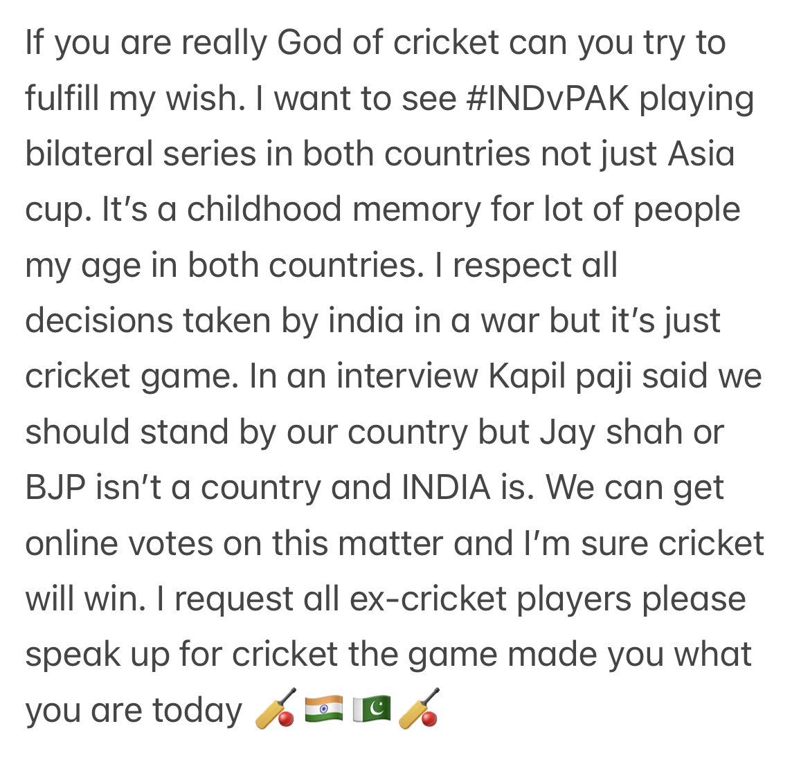 virk1988's tweet photo. @sachin_rt a request for you. 
#INDvPAK @SGanguly99 @YUVSTRONG12 @harbhajan_singh @vikrantgupta73 https://t.co/uXK02TKwRj