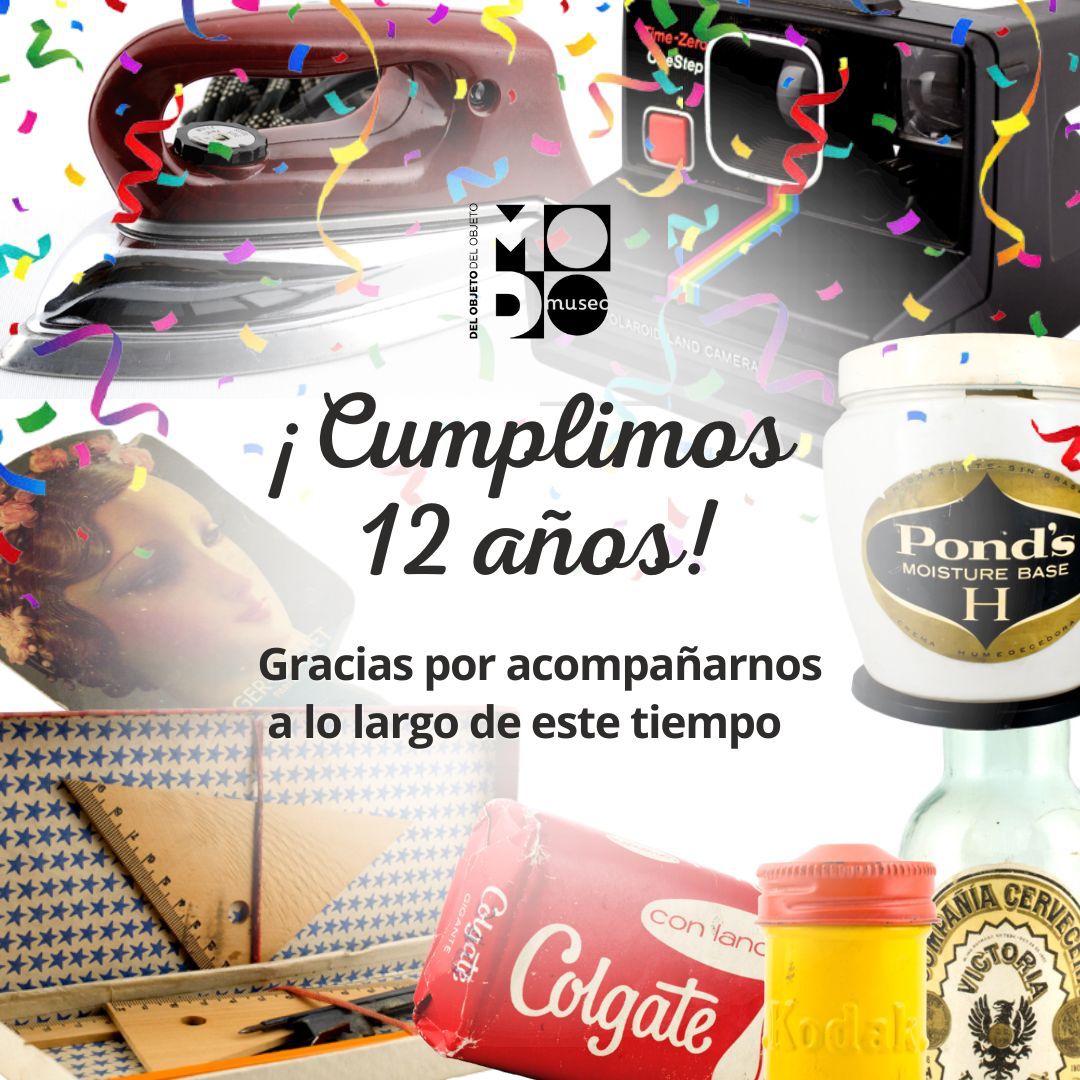 Muchas felicidades al <a href="/MUSEOMODO/">MuseoObjetodelObjeto</a> por cumplir 12 años de compartirnos historias a través de objetos únicos y excepcionales. 

¡Felicidades a todo el equipo del MODO! 🧡🧁