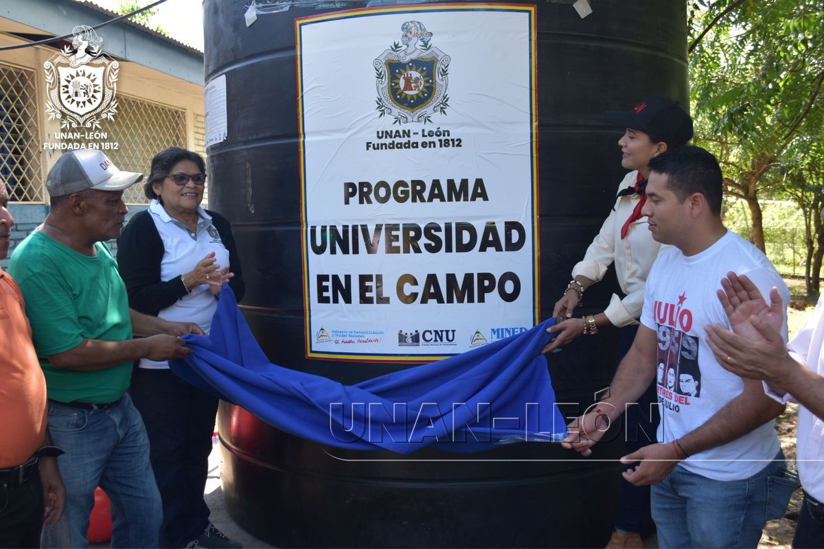 unanleon's tweet photo. Nuestra Rectora Almarina Solís, junto a las autoridades universitarias y municipales, realizó la entrega de mejoras en la red de abastecimiento y reserva de agua potable.
#Nicaragua #UNANLeón https://t.co/hlQPCimsff