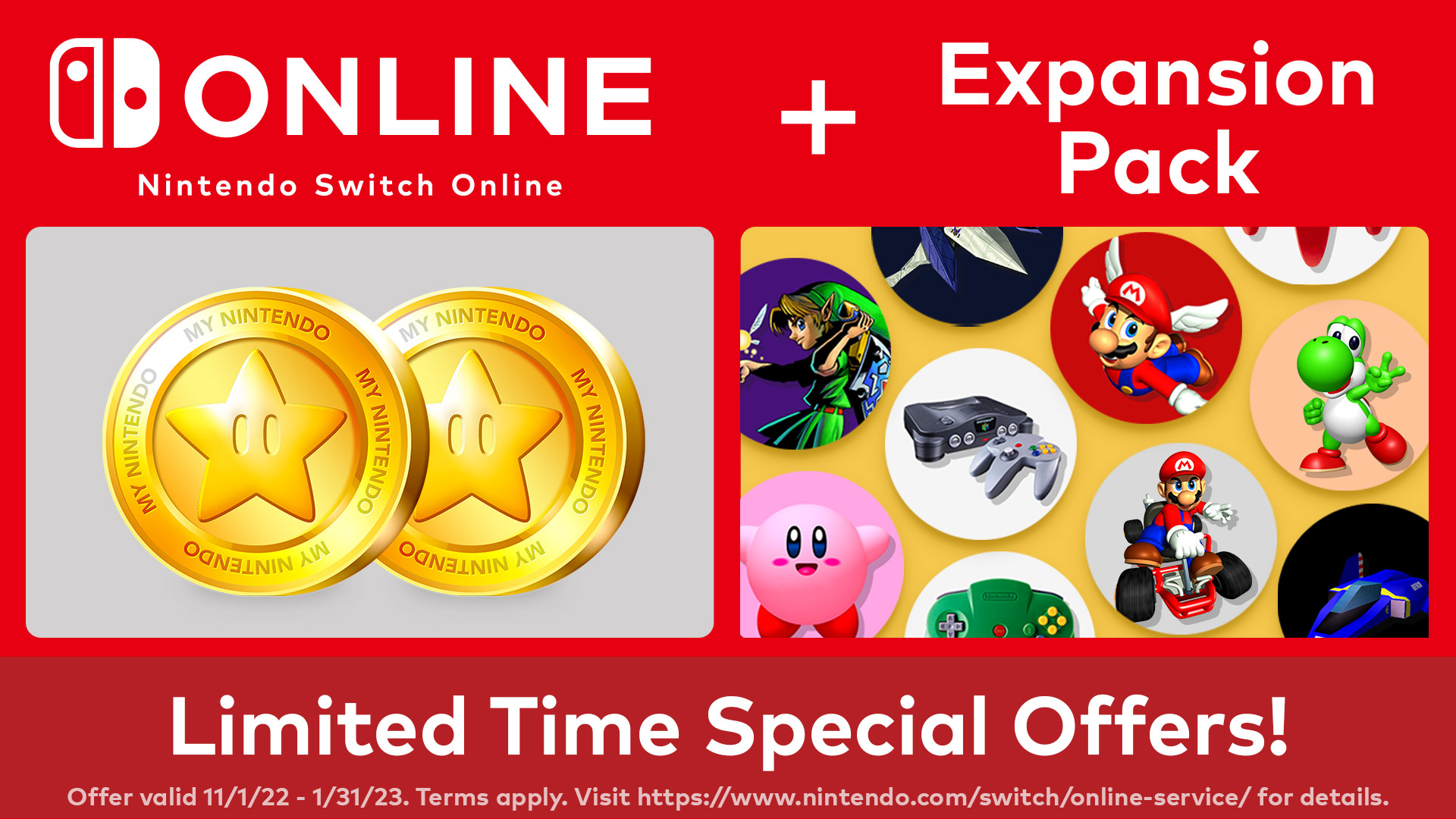 Nintendo of America on benefits are coming for #NintendoSwitchOnline + Expansion Pack members 11/1! ✓ Earn double Gold Points on the purchase of eligible digital games or DLC