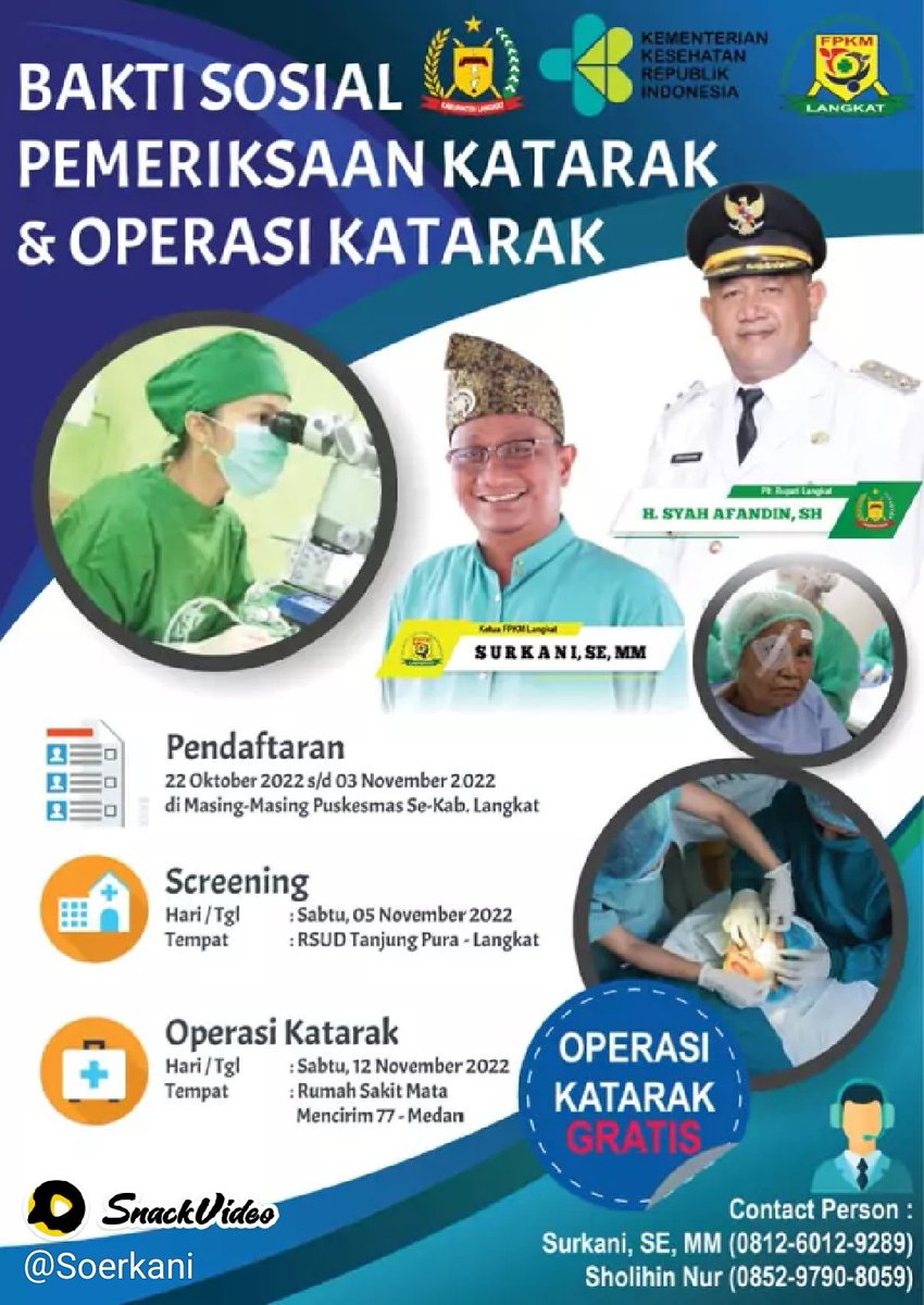 Pemeriksaan Mata 5 November 2022 di RSU Tanjung Pura dan Operasi Katarak 15 November 2022 <a href="/KemenkesRI/">Kementerian Kesehatan RI</a> <a href="/jokowi/">Joko Widodo</a> <a href="/Official_PAN/">DPP PAN</a> <a href="/Fraksi_PAN/">Fraksi PAN DPR RI</a> <a href="/ZUL_Hasan/">ZULkifli Hasan</a> <a href="/eddy_soeparno/">M Eddy Soeparno</a> <a href="/salehdaulay/">Saleh Daulay</a> <a href="/kominfolangkat/">Diskominfo Langkat</a> <a href="/SyahAfandin/">Syah Afandin</a> <a href="/WaspadaID/">Waspada</a> <a href="/KapanLagicom/">kapanlagicom</a> <a href="/digitalmimbar/">Digital Mimbar</a>