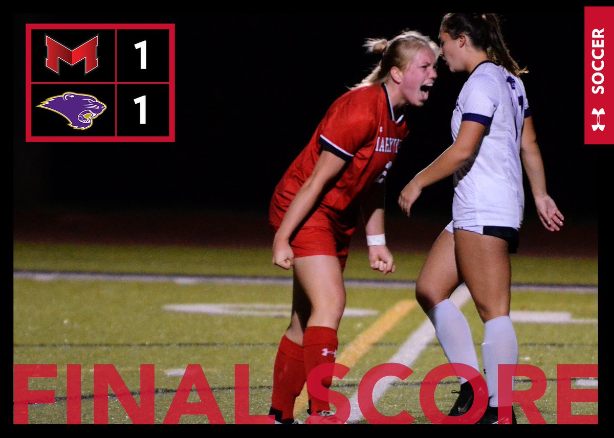 A game-tying goal from Lotte Brands in the 89th minute gave @MUSaintsSoccer a tie with No. 13 McKendree! It additionally locks up home field advantage for the opening round of the #GLVCwsoc tournament! #BigRedM