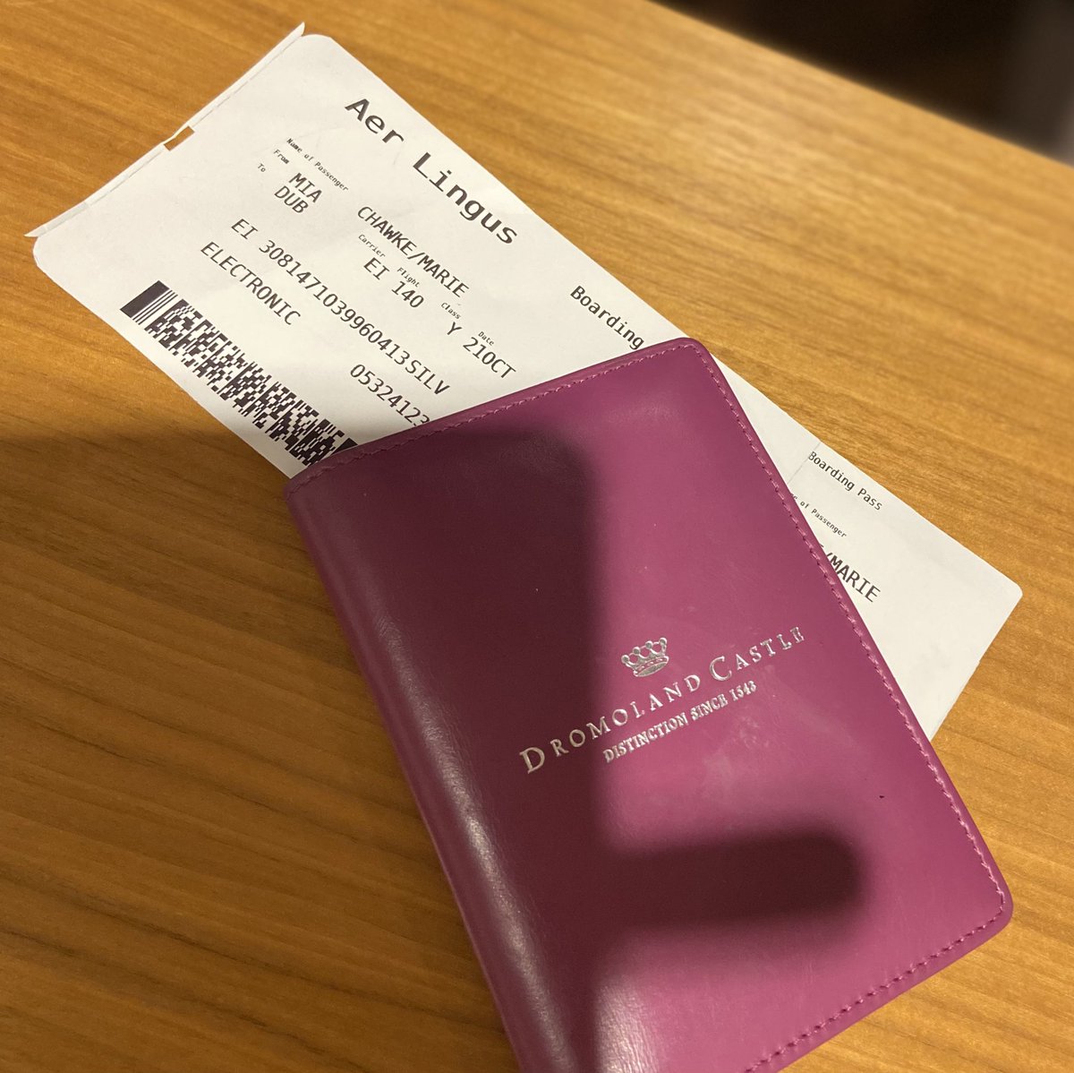 Finally on the way home ✈️and delighted to be on the inaugural Miami to Dublin flight tonight it’s been a long 2.5years and fantastic to see this direct service back congrats <a href="/AerLingus/">Aer Lingus</a> &amp; well done tonight to the marvelous Aer Lingus team here at #MiamiAirport 
<a href="/CastleDromoland/">Dromoland Castle</a>