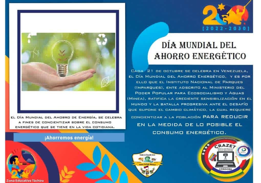 Efemérides del día Ahorro energético EEIN Nancy Rafaela Márquez municipio Córdoba Edo Táchira <a href="/CordobaFlorece/">CórdobaFlorece</a> <a href="/Berzabethg1/">Berzabethgandicaoficial</a> <a href="/_LaAvanzadora/">Yelitze Santaella</a> <a href="/Crazet2011/">Crazet2011</a> @ZonaEducTachira <a href="/Senifa_Tachira/">SENIFA -TACHIRA Oficial</a> @MPPEDUCACION <a href="/NicolasMaduro/">Nicolás Maduro</a>