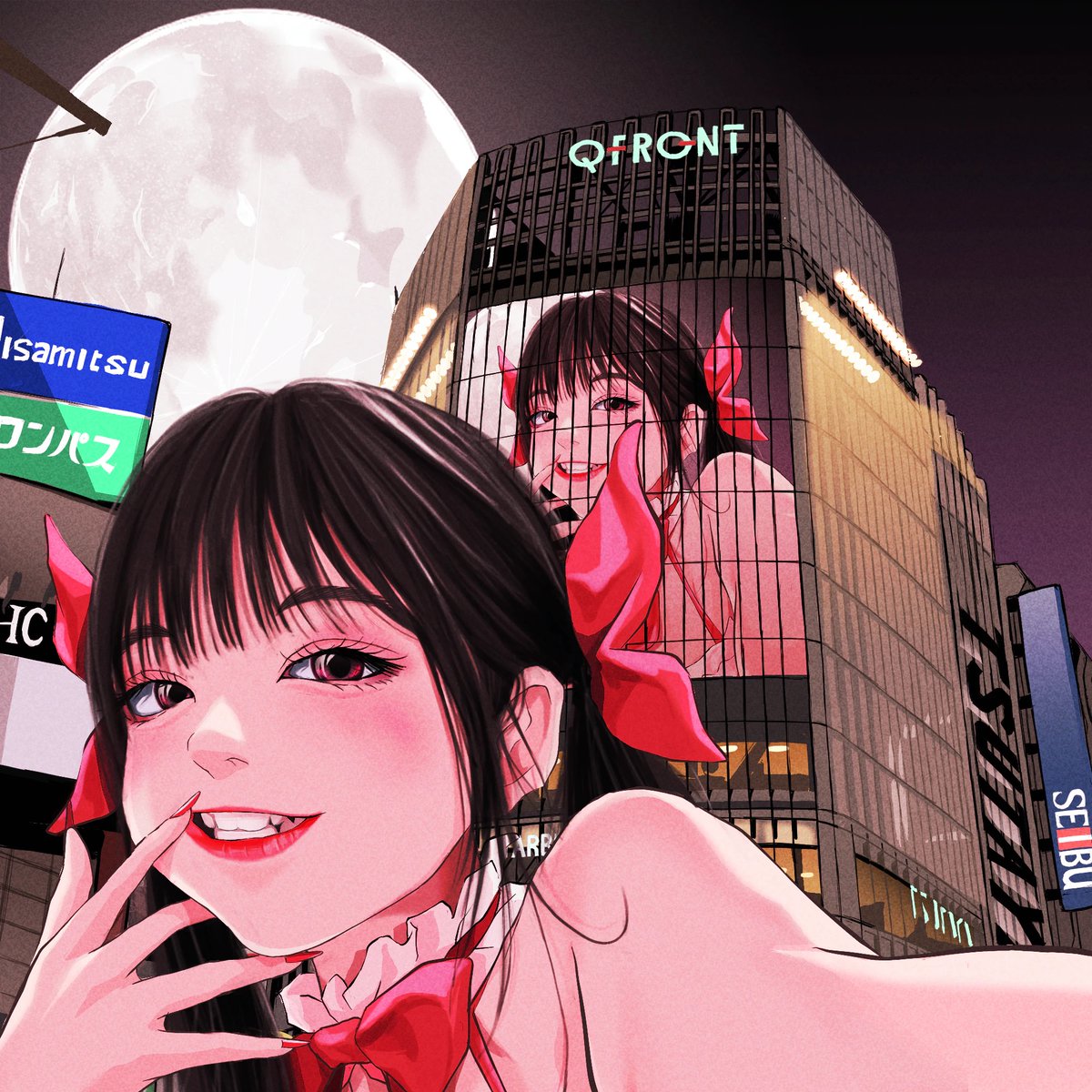 adpro_nft's tweet photo. 放映作品紹介🎖 @oicchikun 
Oicchikun illustration collections / A bewitching girl taking a selfie with the moon
https://t.co/YF1L3AcyHu https://t.co/18f3BoVc4T