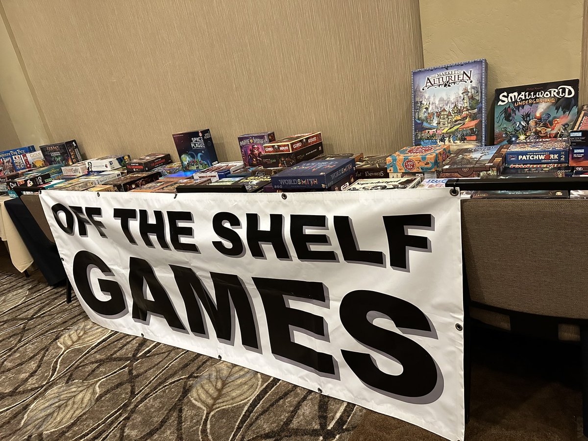 SDWhoCon's tweet photo. SD Who Con has a game room this weekend. Off the Shelf Games has several board games to choose from. Bring your friends and come out this weekend. Gaming is open till 11:30pm this evening. #SDWhoCon #SDWhoCon2022 #WhoCon #Gaming #BoardGames https://t.co/193fpGjqUR