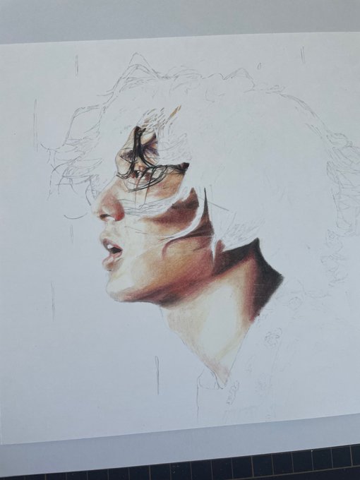 こんな感じです#wip #藤井風 #色鉛筆 