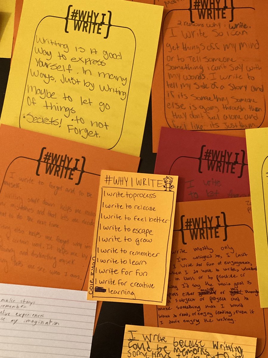 Students share their why. This helped revitalize me and inspire me to meet their passions. <a href="/SMHSEnglish/">SMHS_RattlerEnglish</a> #WhyIWrite