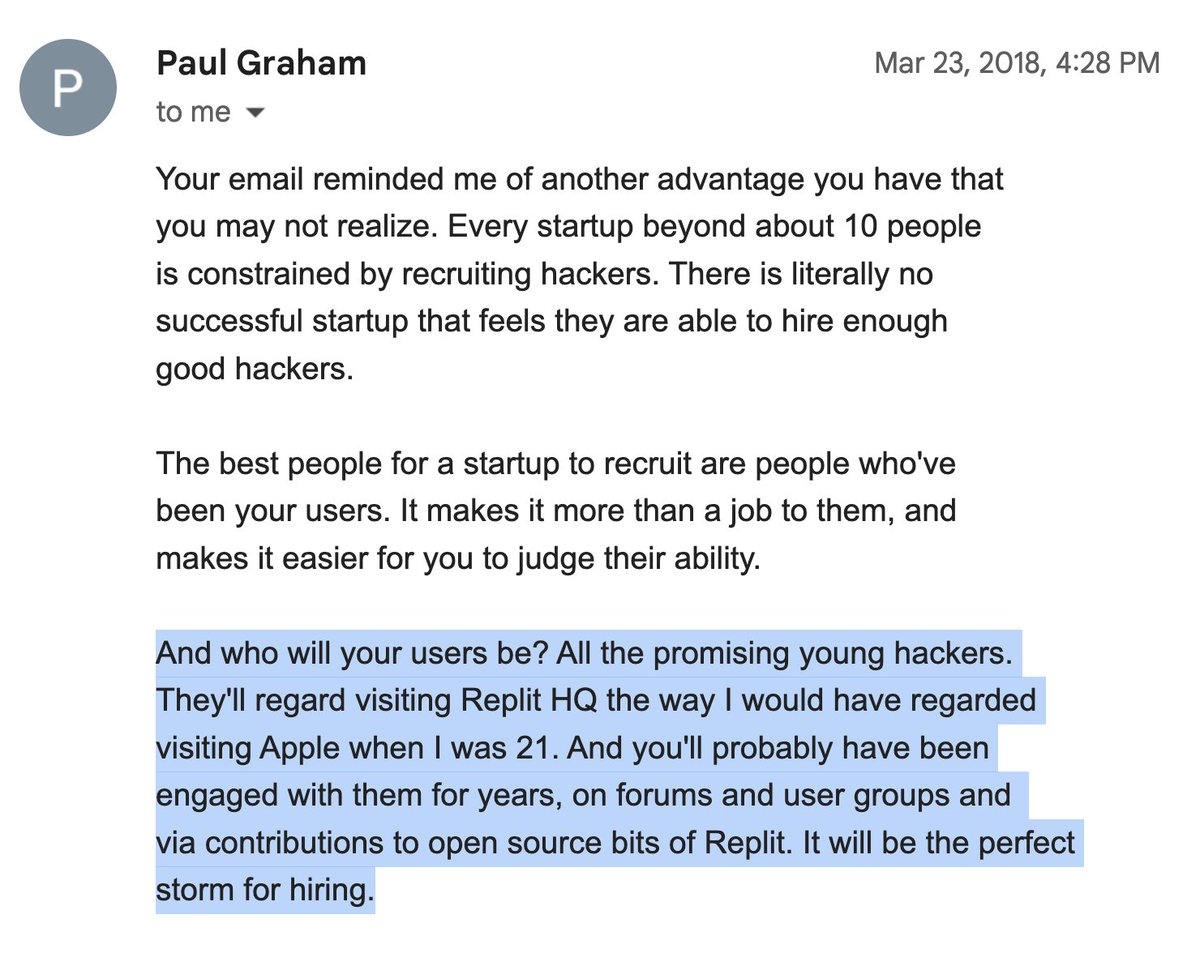 amasad's tweet photo. If you think you understand how prescient @paulg can be, multiply that by 10 https://t.co/AOhGntMFWE