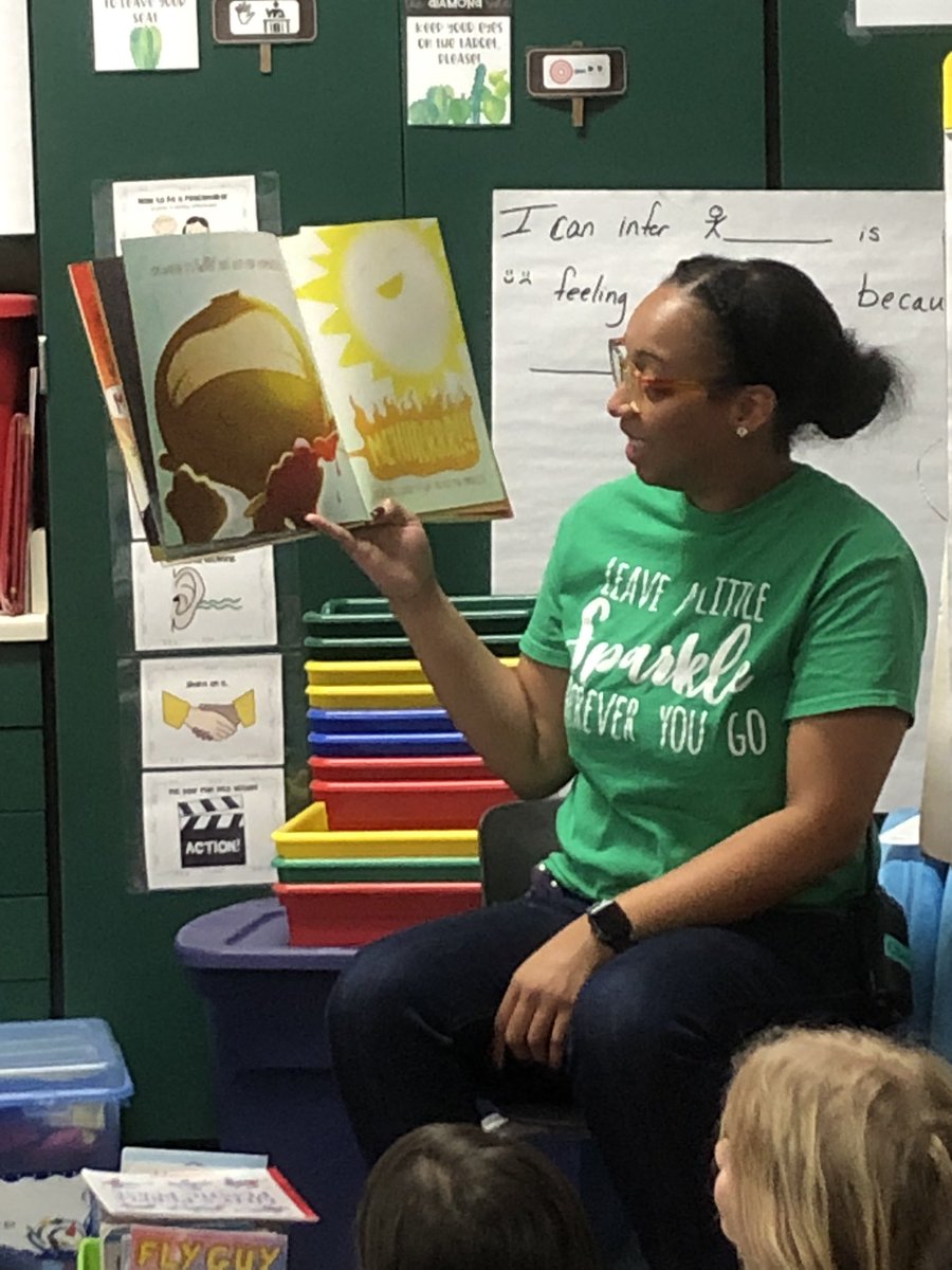 CohnMrs's tweet photo. Thanks @missTXcounselor for being our guest reader and for now making it a must to include the chicken dance when you visit 🐥💚💛#shareyourspark #smerocks https://t.co/f9TUOObjw8